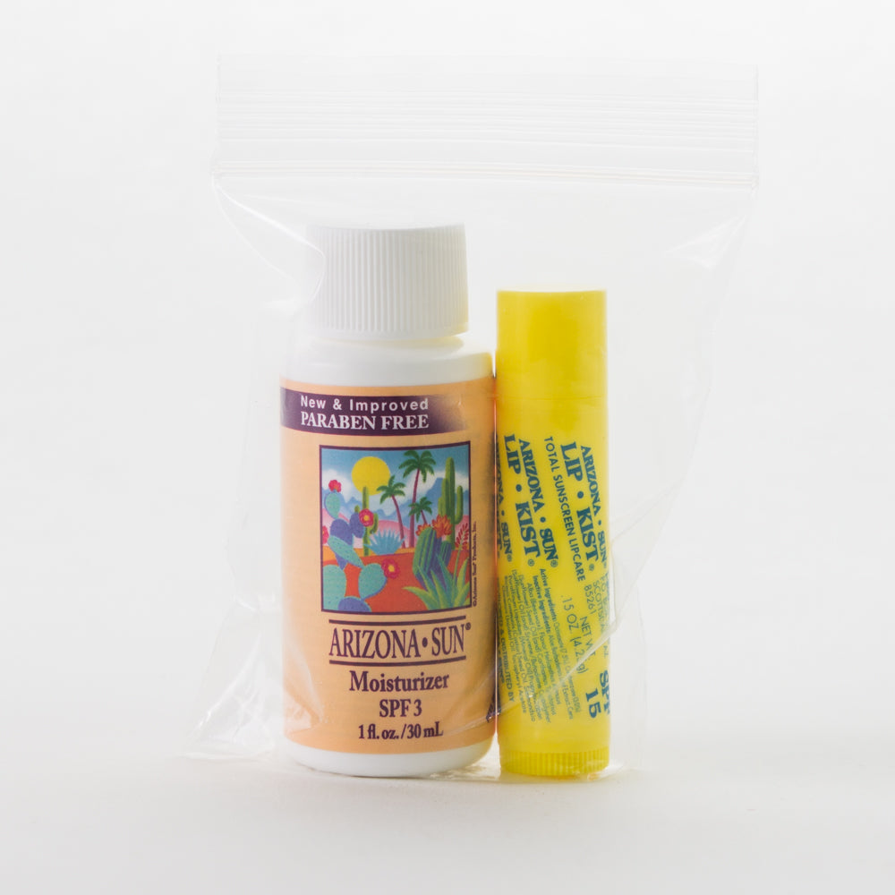 One 1 oz. Arizona Sun Skin Care Product and a Lip Balm Gift Set